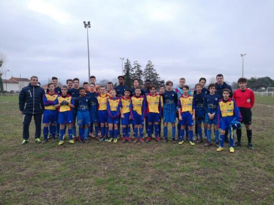 GROUPE U15 ET LETRAT AVANT RENCONTRE CPE LOIRE JANV 2019
